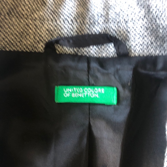 United Colours of Benetton Gray Wool Blend Blazer with Corduroy Collar ✨ Size 42 - Picture 9 of 16